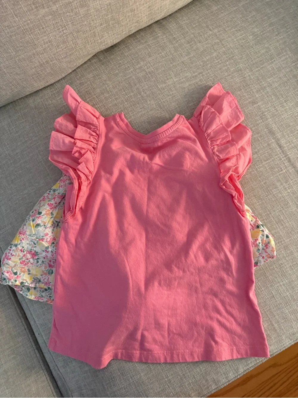 Janie and Jack Pink Ruffle Sleeve Tee and Shorts